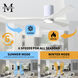 Atlas Irene-3HLK 52 inch Gloss White with Matte White Blades Flush Mount Paddle Fan
